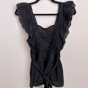 Ruffled sleeves sleeveless top